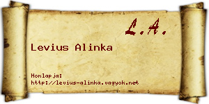 Levius Alinka névjegykártya